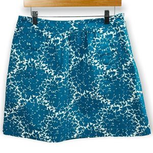 BODEN skirt womens size 8 floral turquoise floral a-Line resort pockets mini